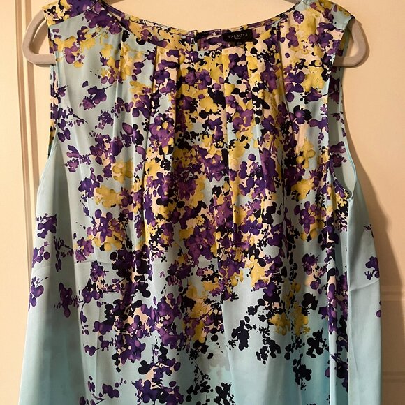 Talbots 100% Silk Floral Shell Size 16W - Picture 1 of 6
